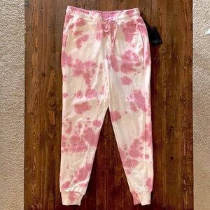 Joggers Tie Dye Jane and Delancey Sweatpants Size Medium NWT Pink White